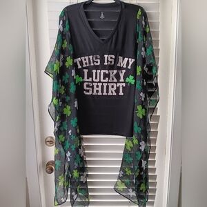 Upcycled Lucky Tshirt Poncho